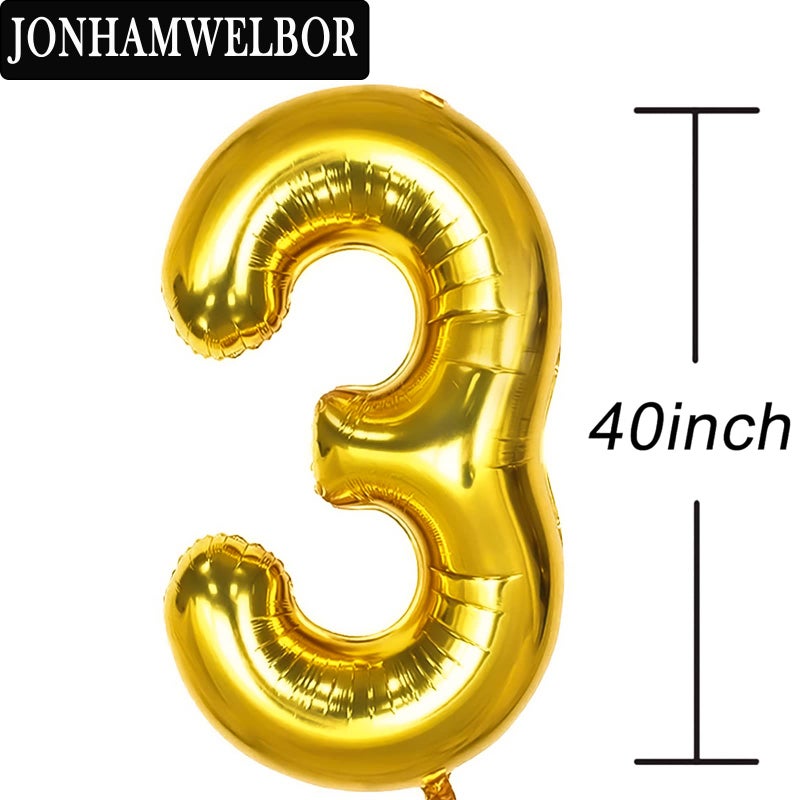 Jonhamwelbor 13 Number Balloons Gold Big Giant Jumbo Number 13 Foil Mylar Balloons for 13th Birthday Party Supplies 13 Anniversary Events Decorations - Image 3